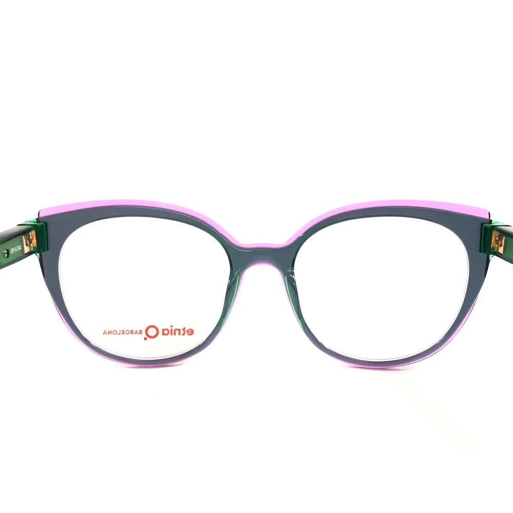 Etnia Barcelona Eyeglasses Frames TAT PKGR Pink Blue Green Cat Eye 51-17-140